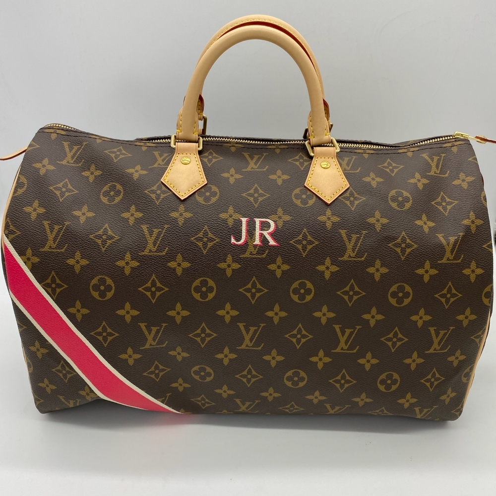 Louis Vuitton Speedy Bandouliere 40 Brown Leather Customized Unisex !!!N…